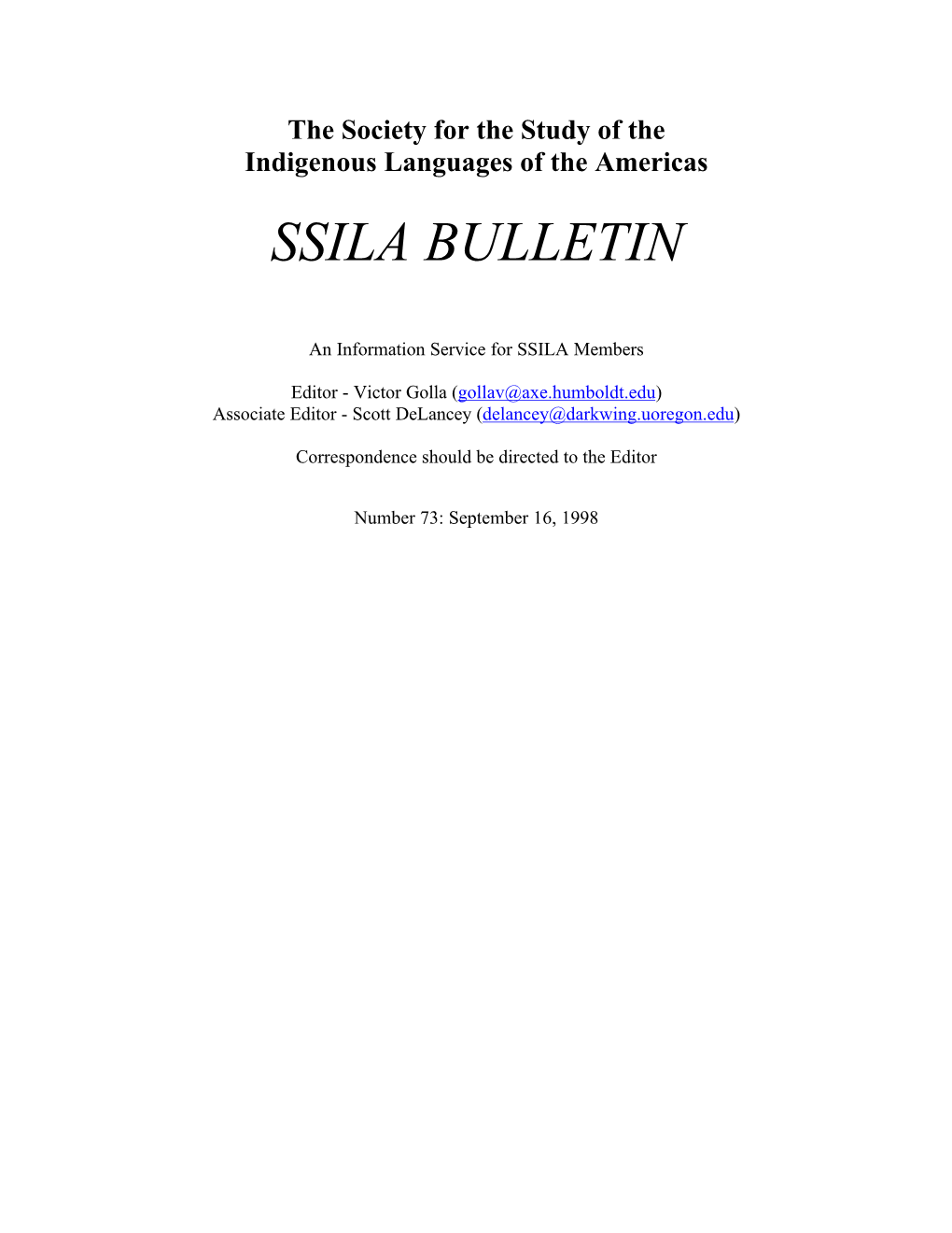 Ssila Bulletin