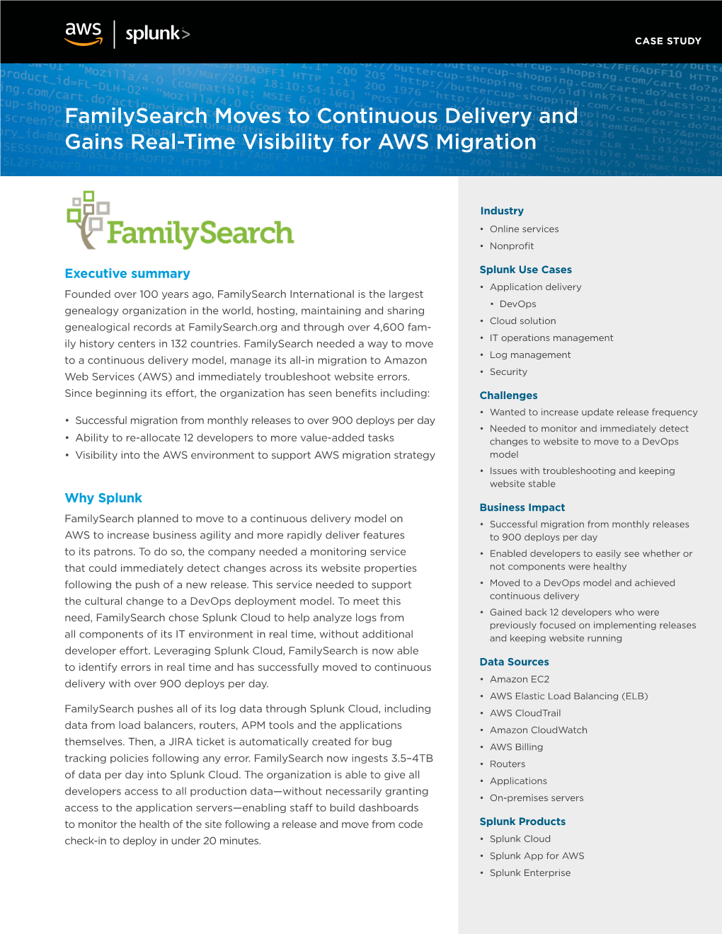 Splunk Case Study: Familysearch