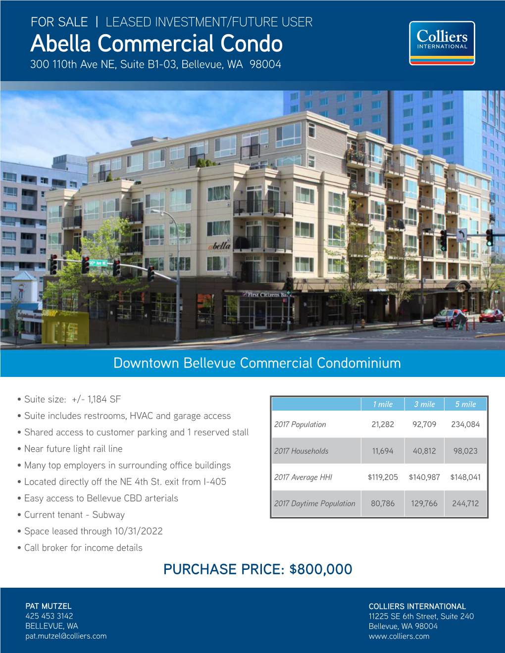 Abella Commercial Condo 300 110Th Ave NE, Suite B1-03, Bellevue, WA 98004