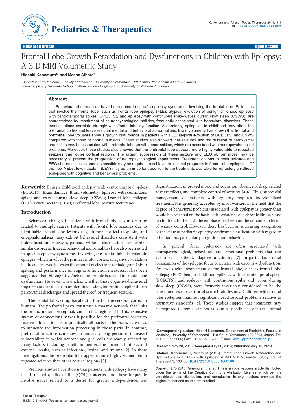 Frontal Lobe Growth Retardation And