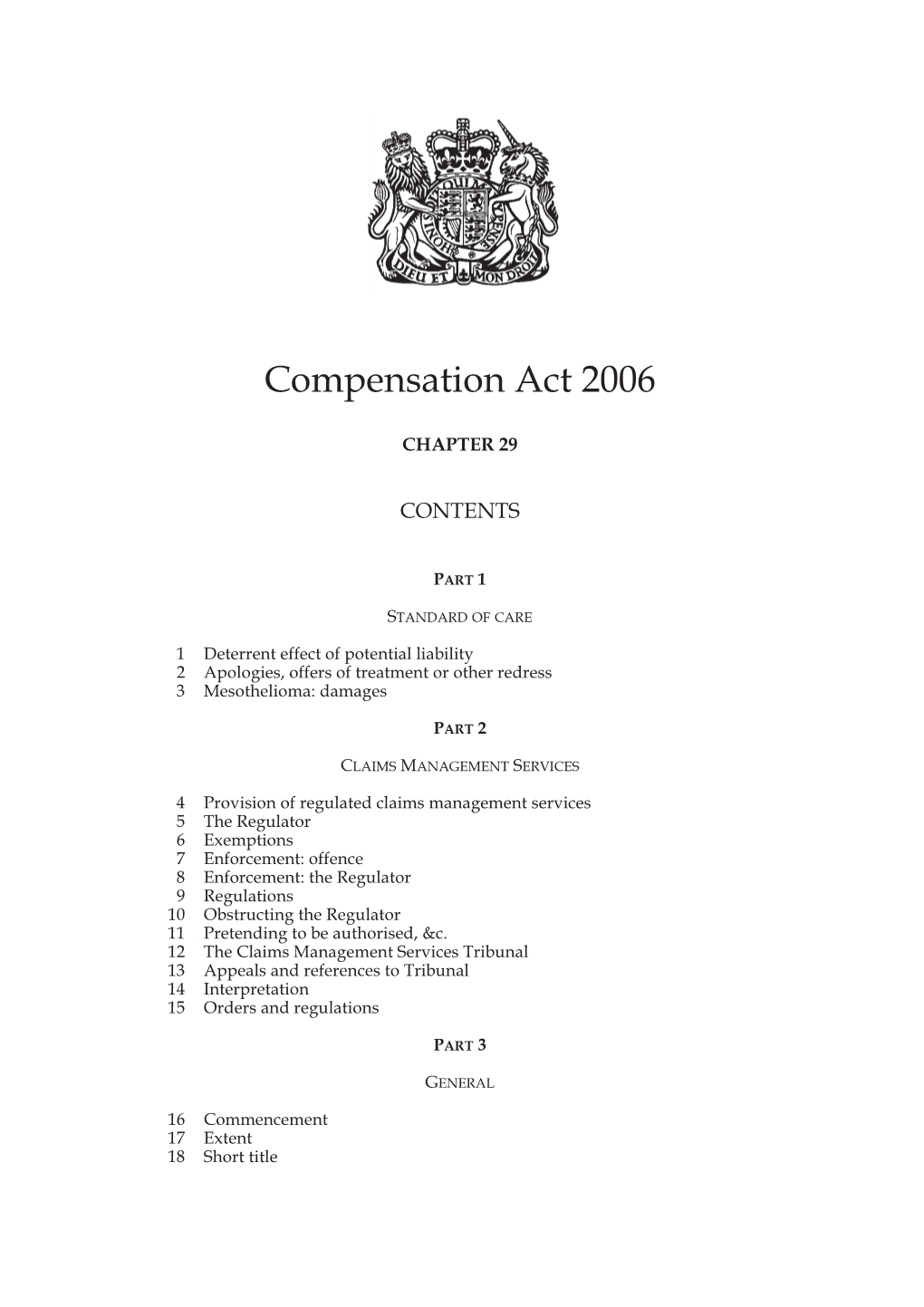 Compensation Act 2006