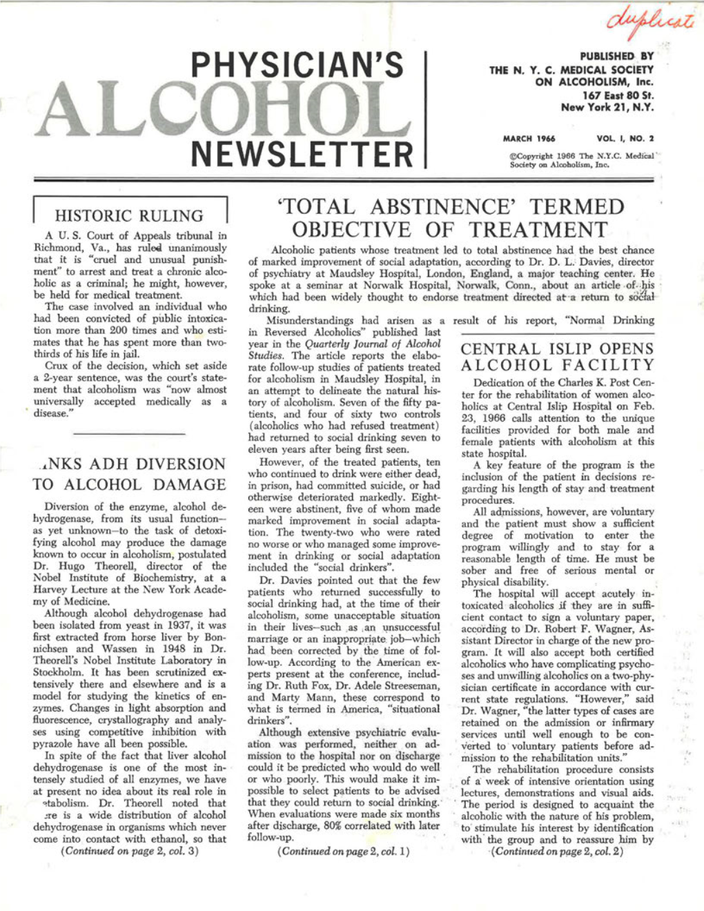 Physician's Newsletter