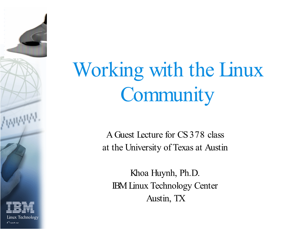 Working with the Linux Community