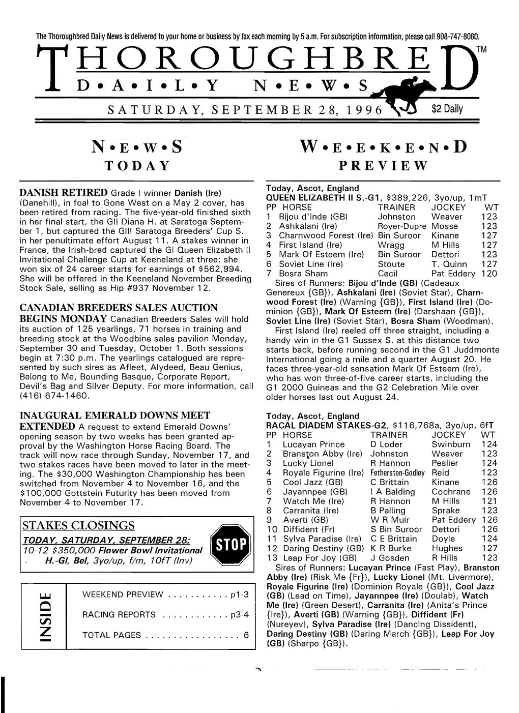 T~?I~~UN~~~RE Dru SATURDAY, SEPTEMBER 28,1996