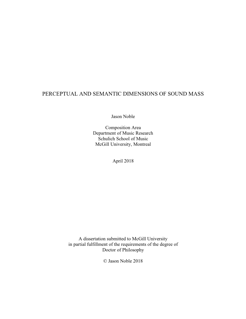 Perceptual and Semantic Dimensions of Sound Mass