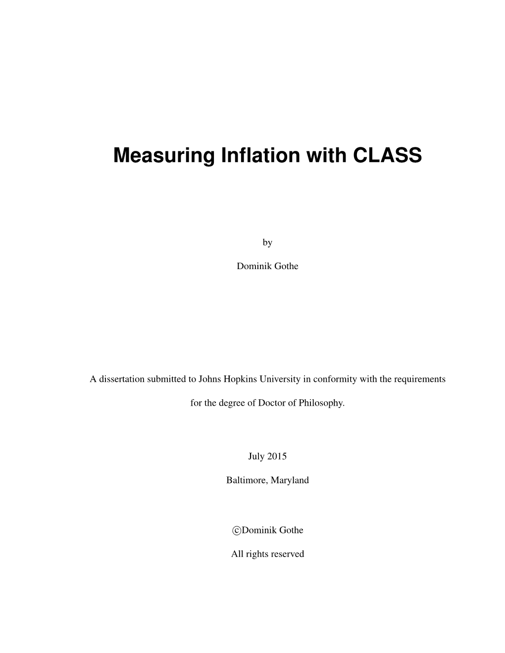 Measuring Inflation with CLASS