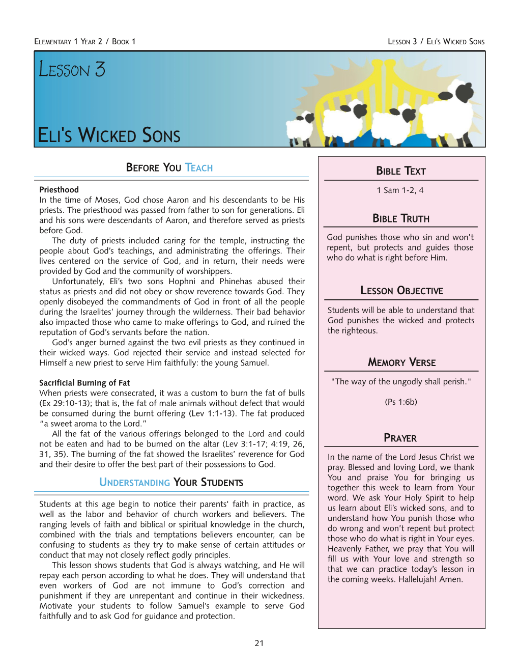 Eli's Wicked Sons Lesson 3