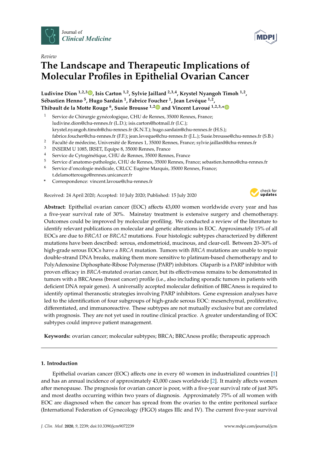 The Landscape and Therapeutic Implications of Molecular Profiles In