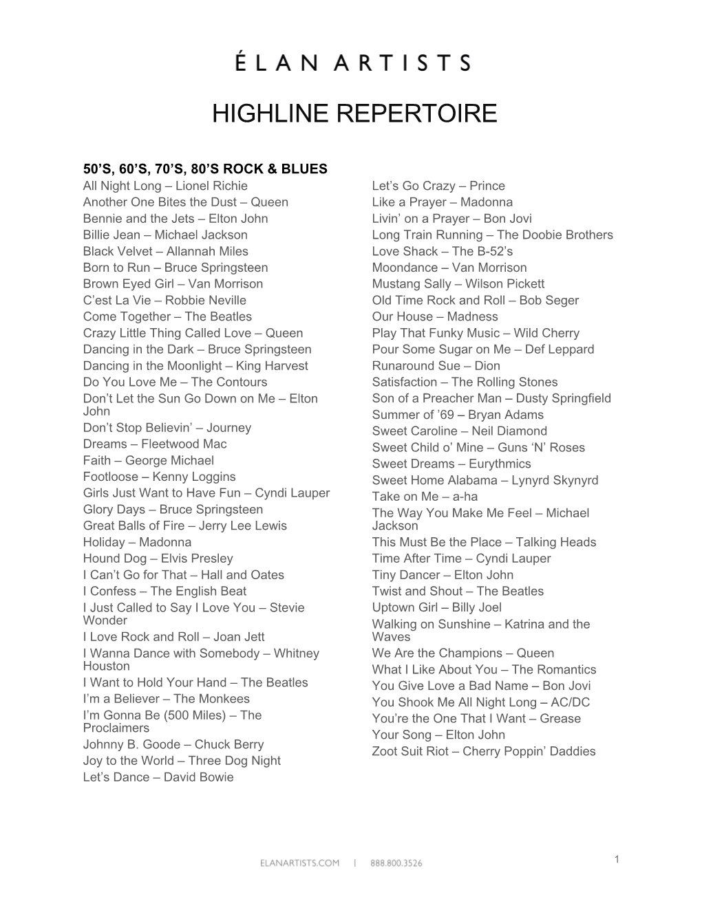 Highline Repertoire