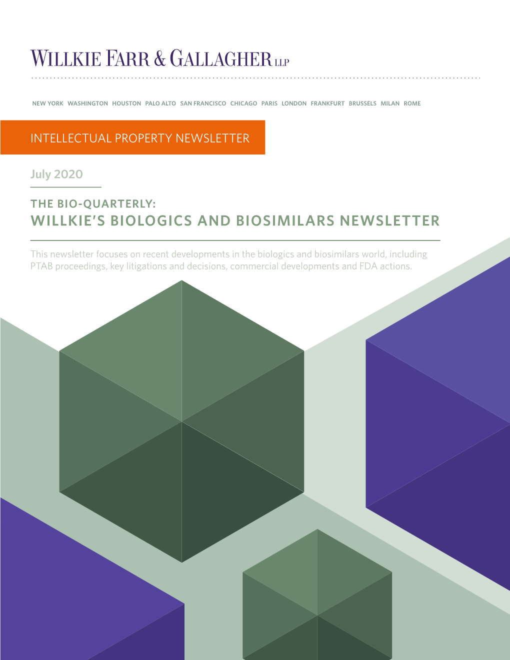 Willkie's Biologics and Biosimilars Newsletter