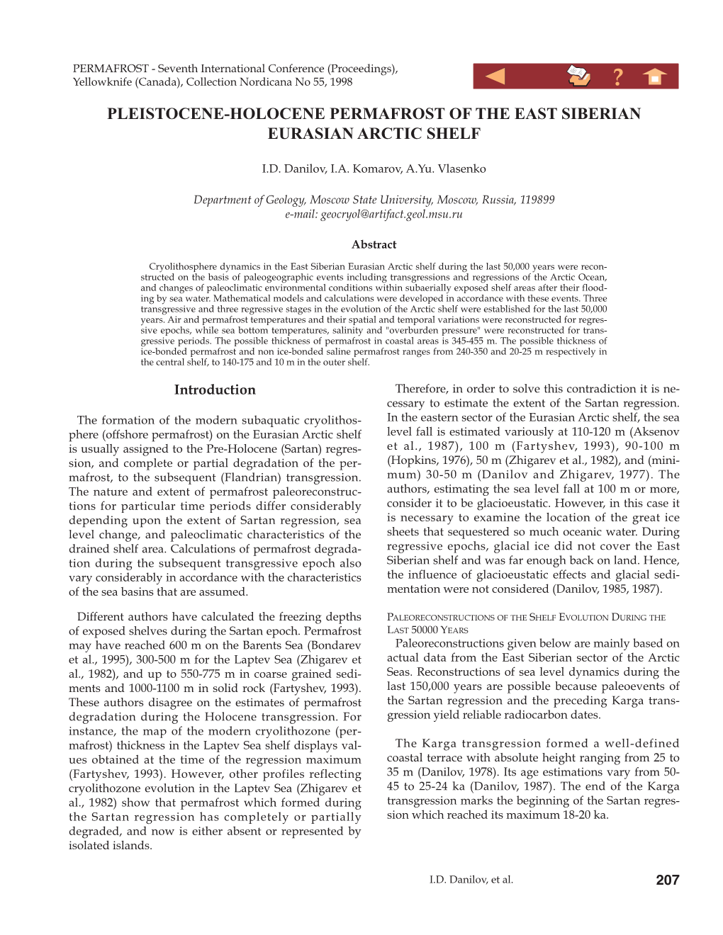 Pleistocene-Holocene Permafrost of the East Siberian Eurasian Arctic Shelf