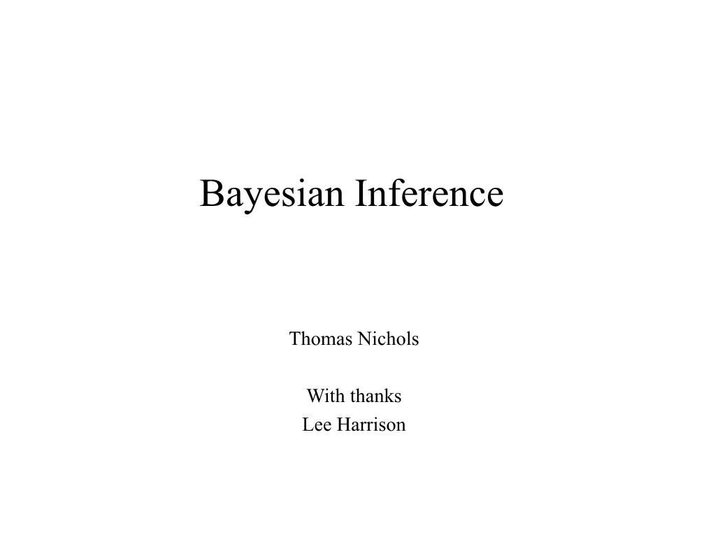 Bayesian Inference