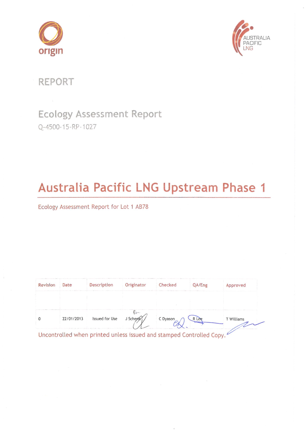 Ecology Assessment Report Griffin 1AB78