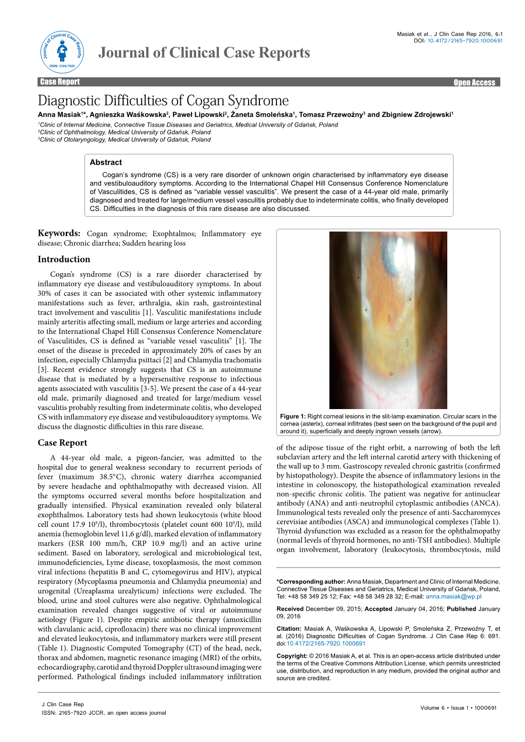 Diagnostic Difficulties of Cogan Syndrome