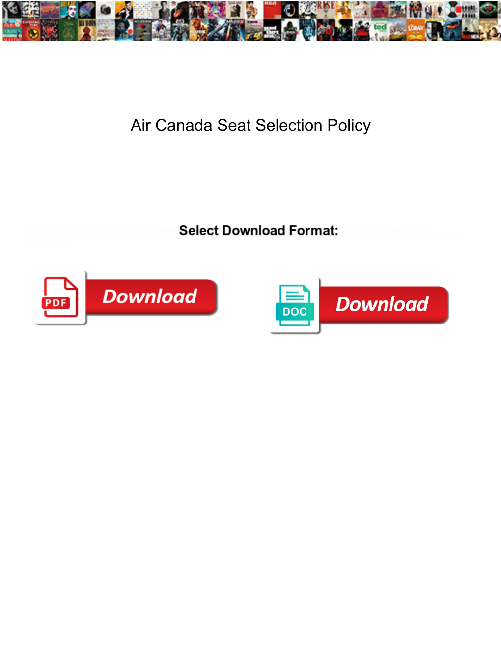 Air Canada Seat Selection Policy