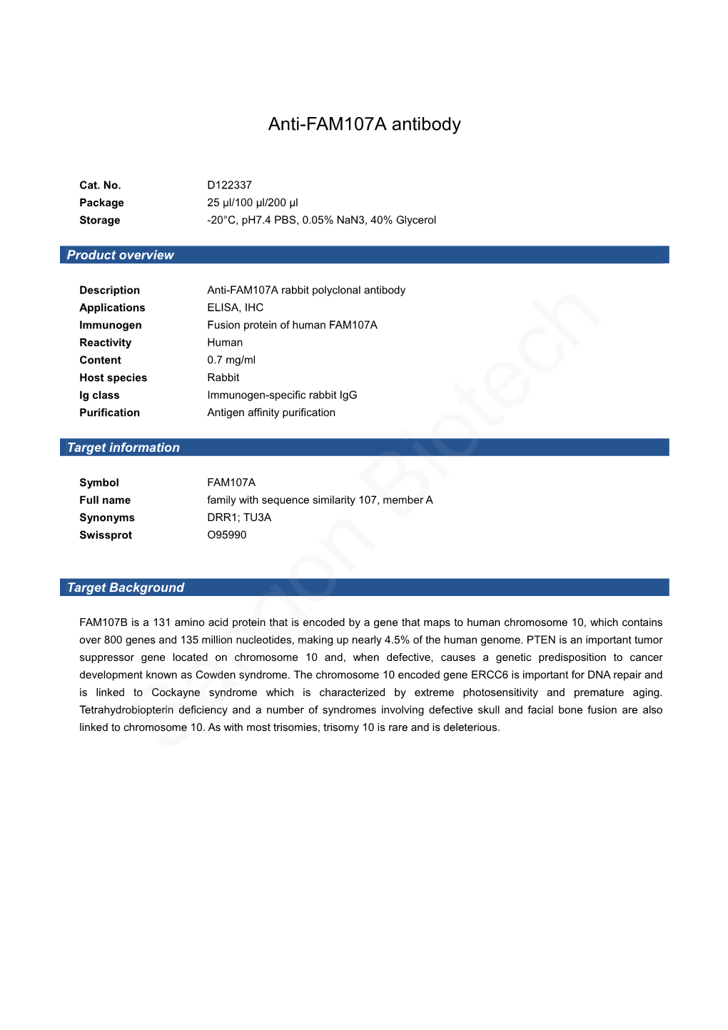 Anti-FAM107A Antibody