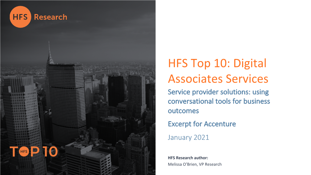 HFS Top 10: Digital Associates Services L Accenture