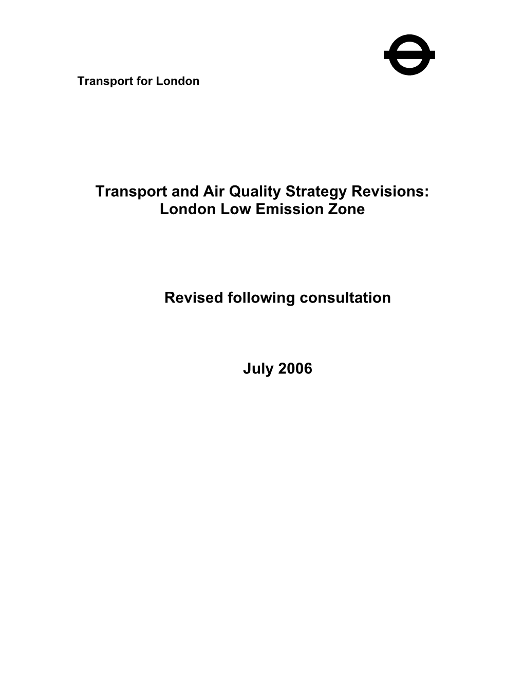 London Low Emission Zone