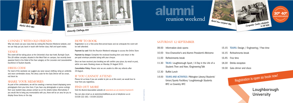 Alumni ANNIVERSARIES Reunion Weekend Aerial View Campus 1986