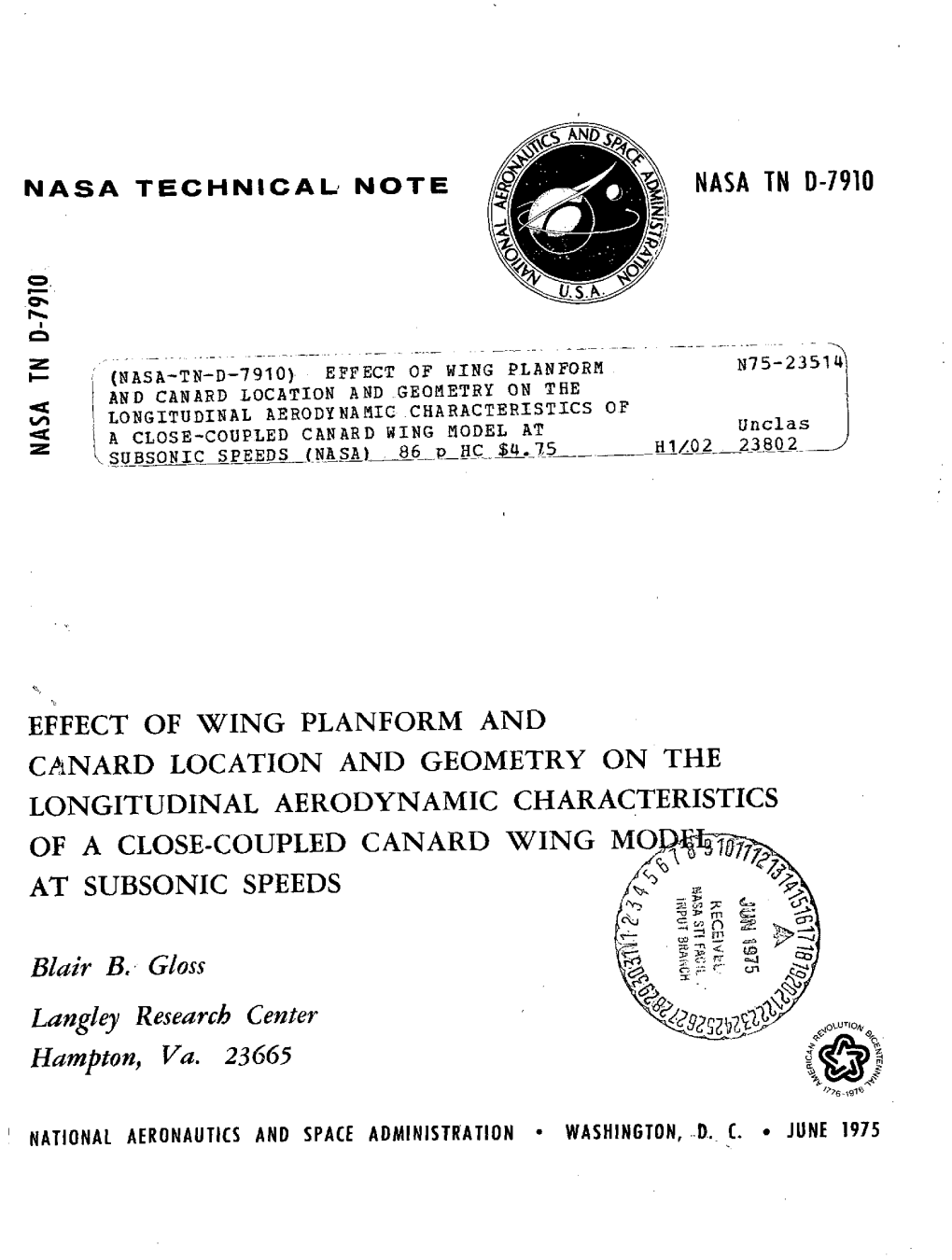 Effect of Wing Planform and Canard Location and Geometry on the of a Close-Coupled Canard Wing