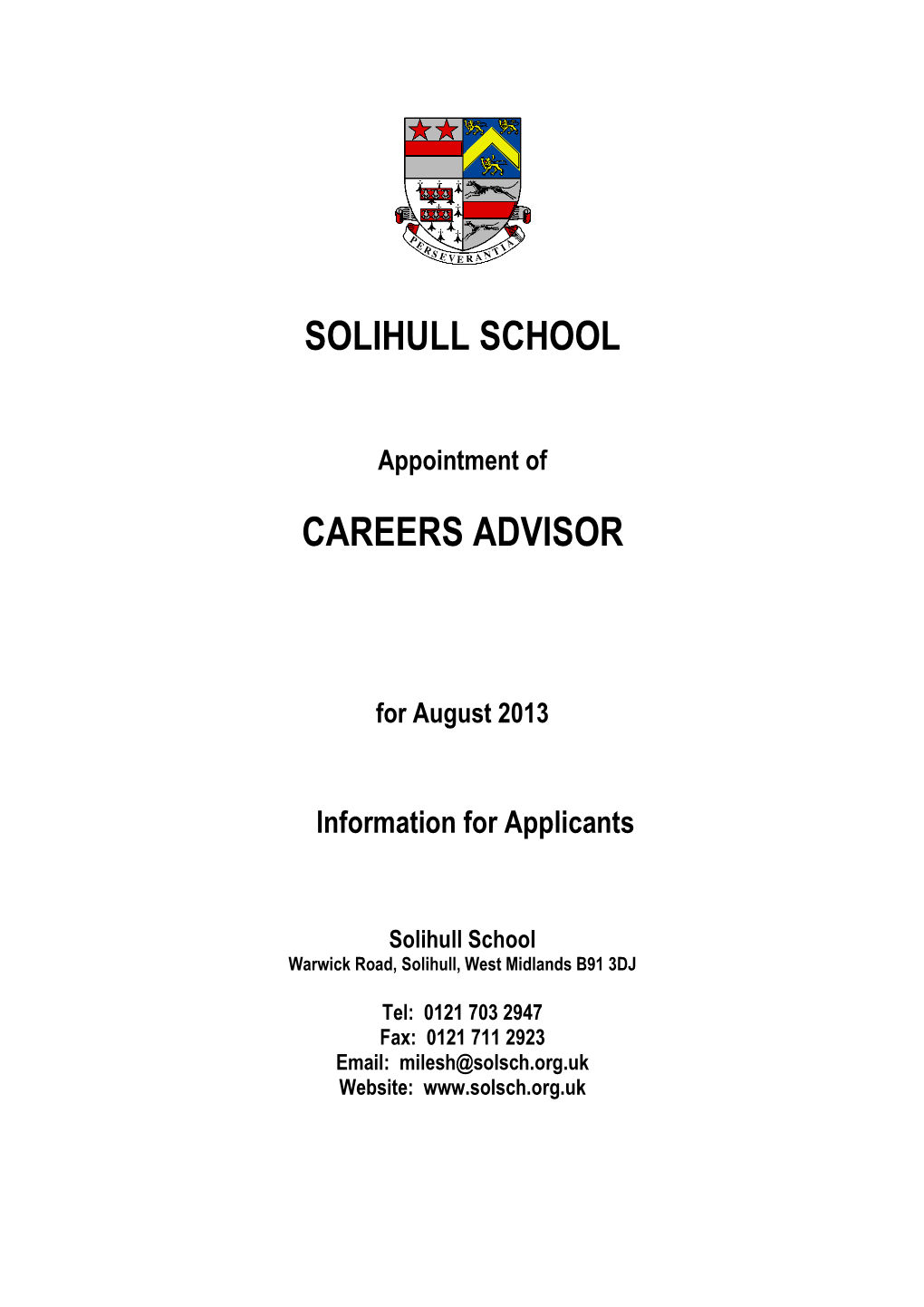 Solihull School Careers Advisor