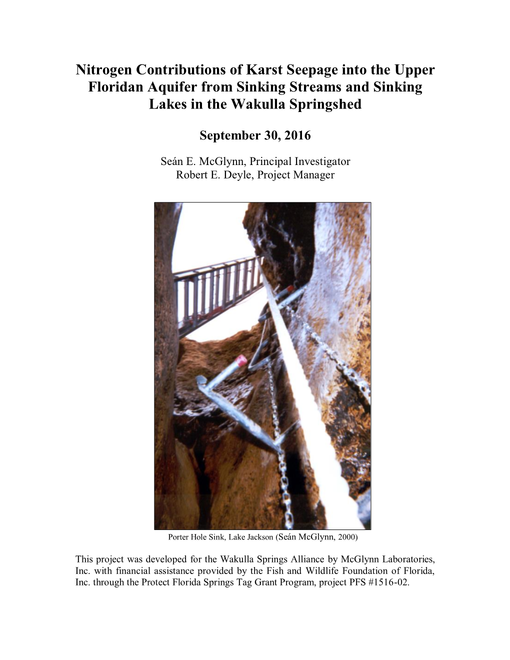 Sinking Lakes & Sinking Streams in the Wakulla