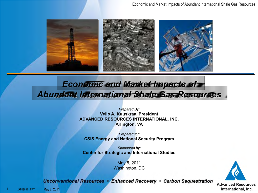 Economic and Market Impacts of Abundant International Shale Gas Resources