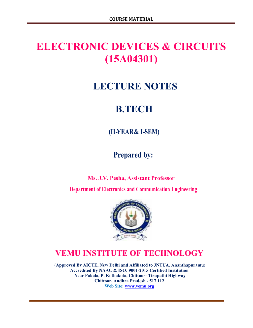 Electronic Devices & Circuits