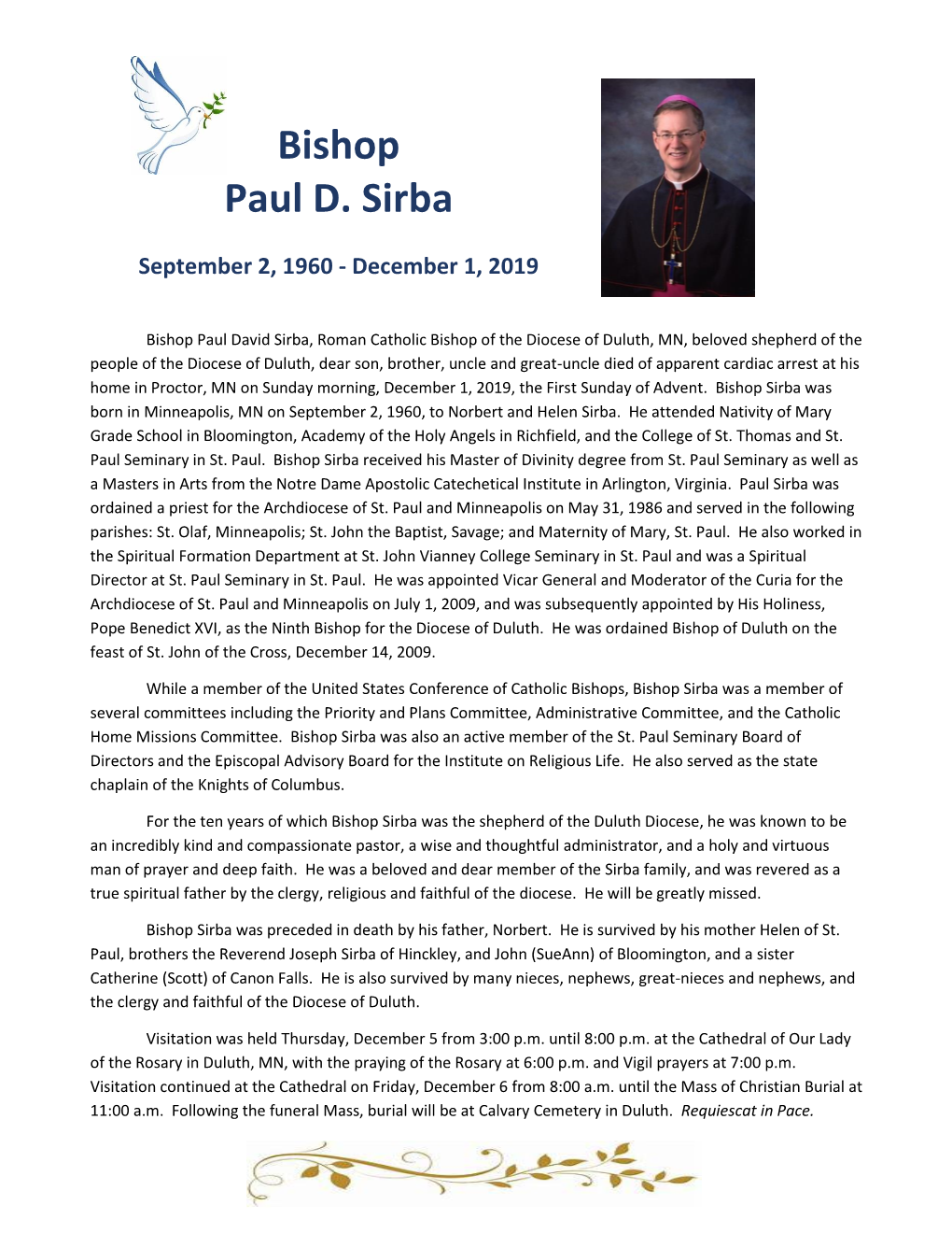 Bishop Paul D. Sirba