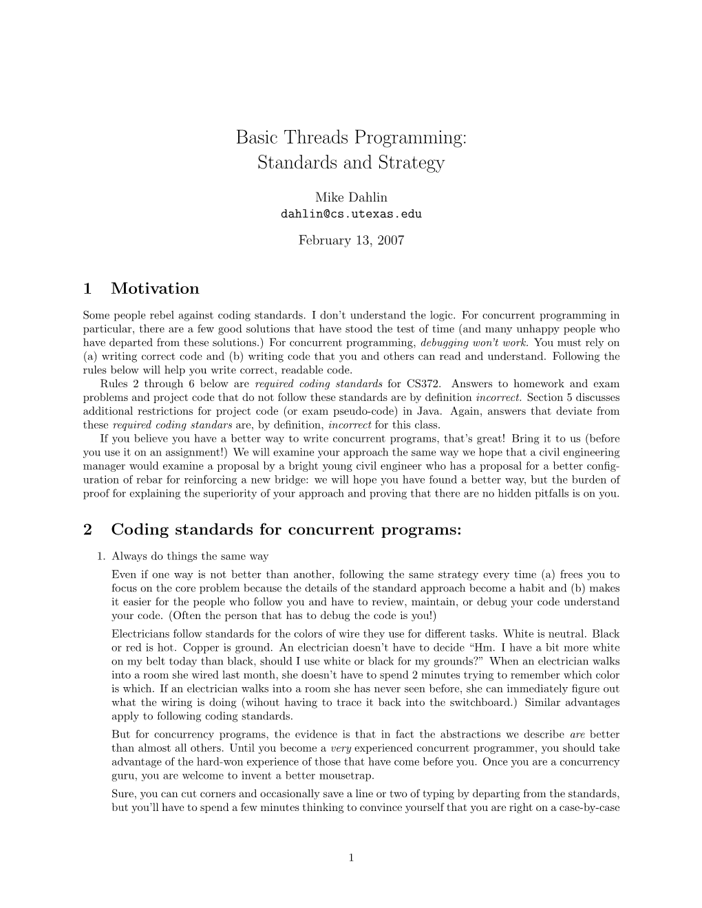 Basic Threads Programming: Standards and Strategy