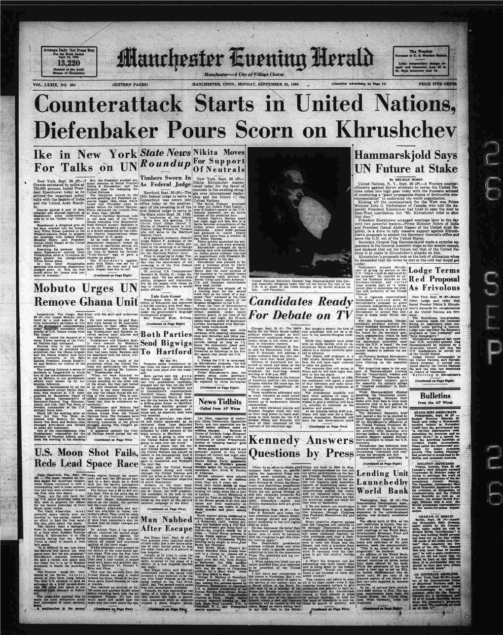 Gounterattack Starts in United Nations, Diefenbaker Pours Scorn On