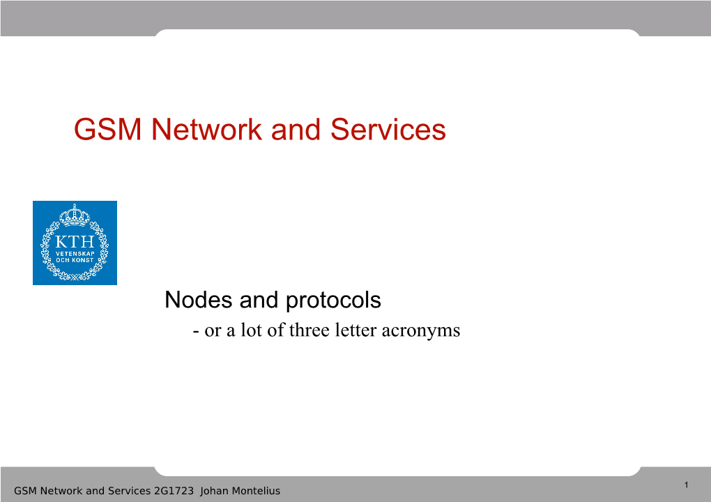 GSM Network and Services