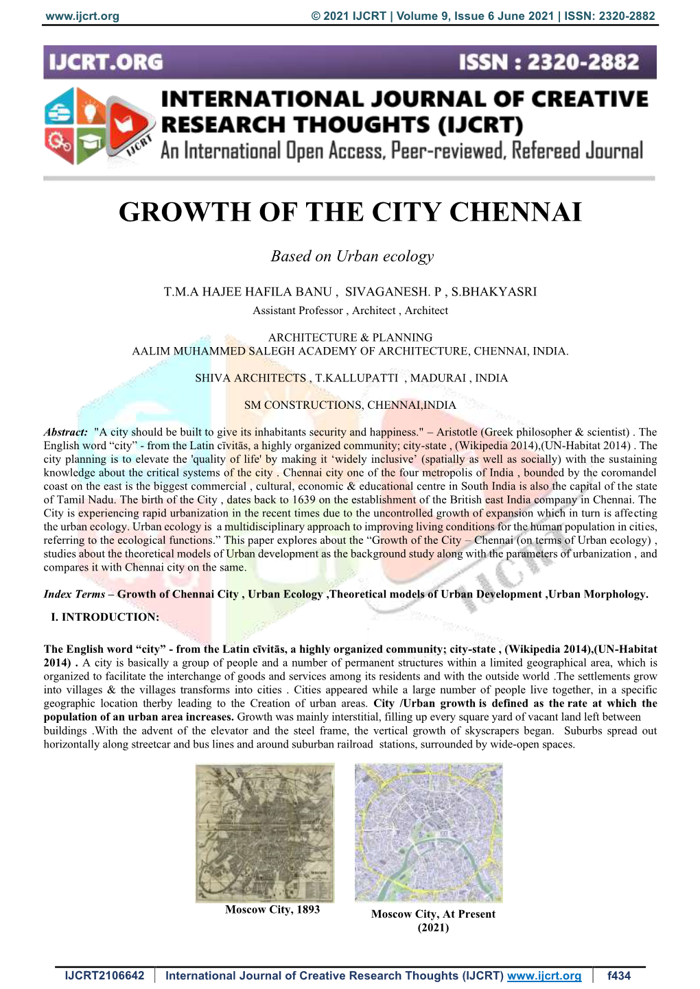 Growth of the City Chennai