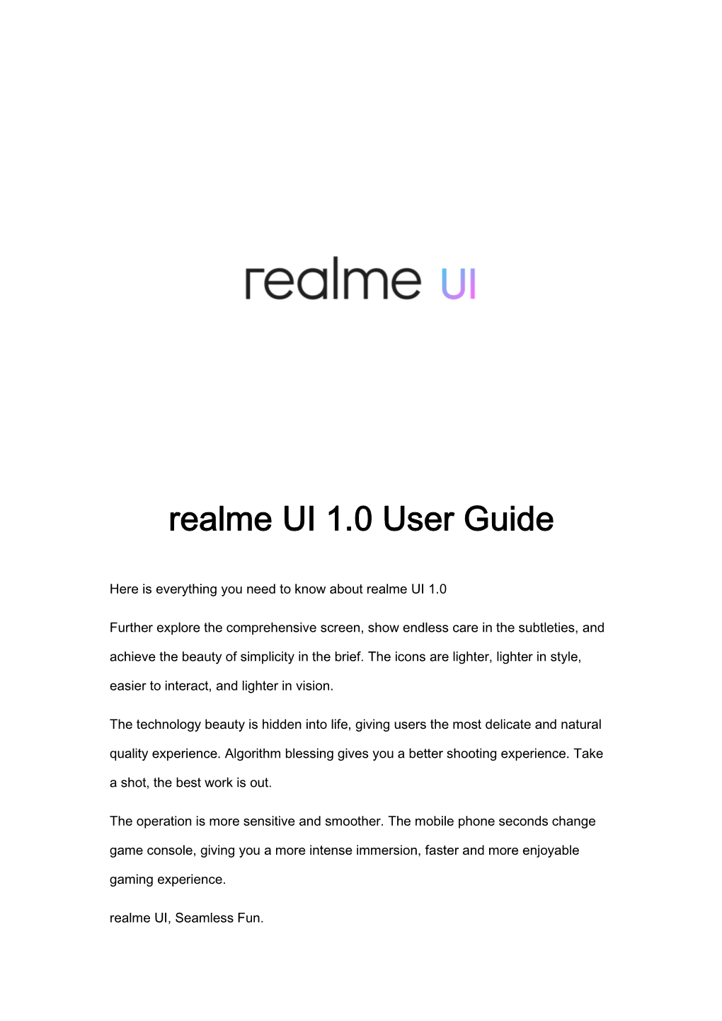 Realme UI 1.0 User Guide