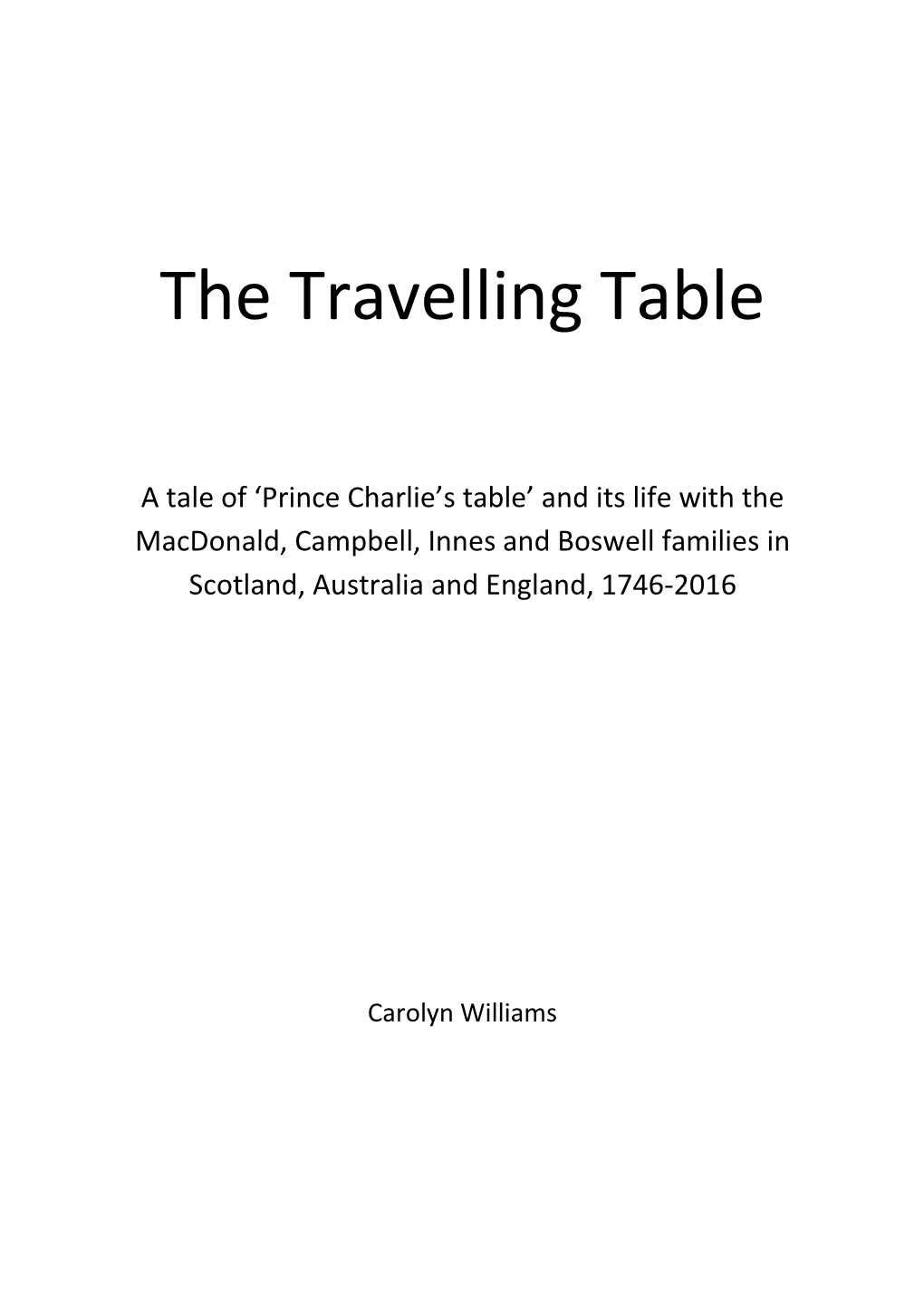 The Travelling Table