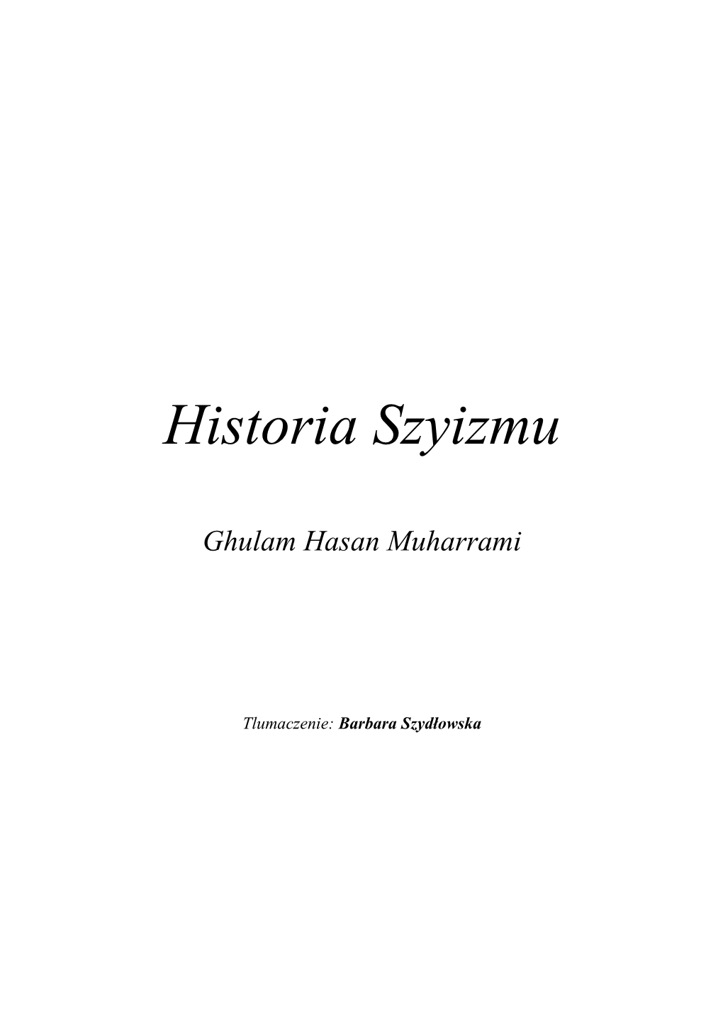 Historia Szyizmu