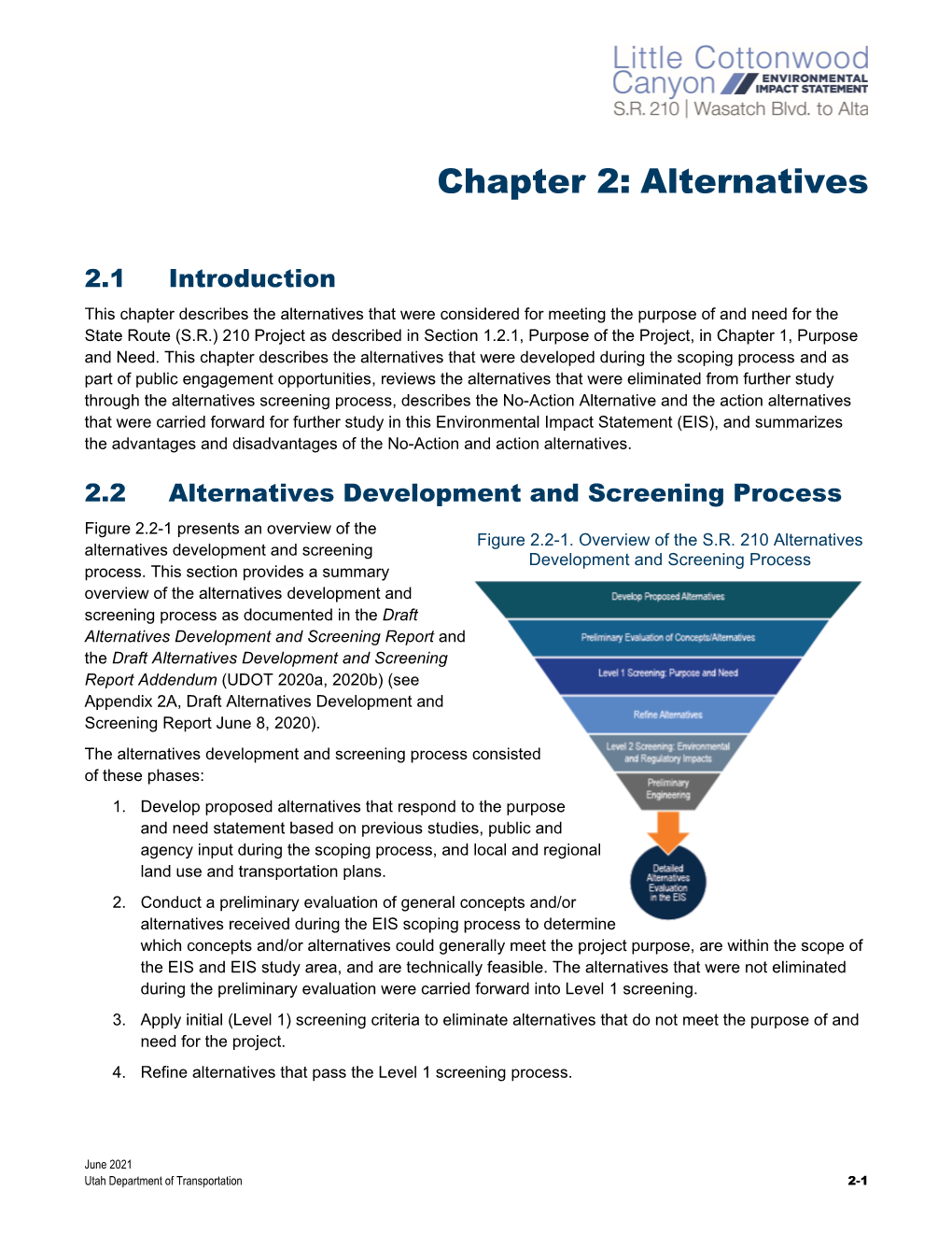 LCC DEIS Chapter 2 – Alternatives