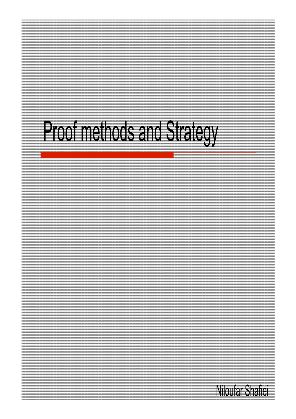 Proof Methods and Strategy