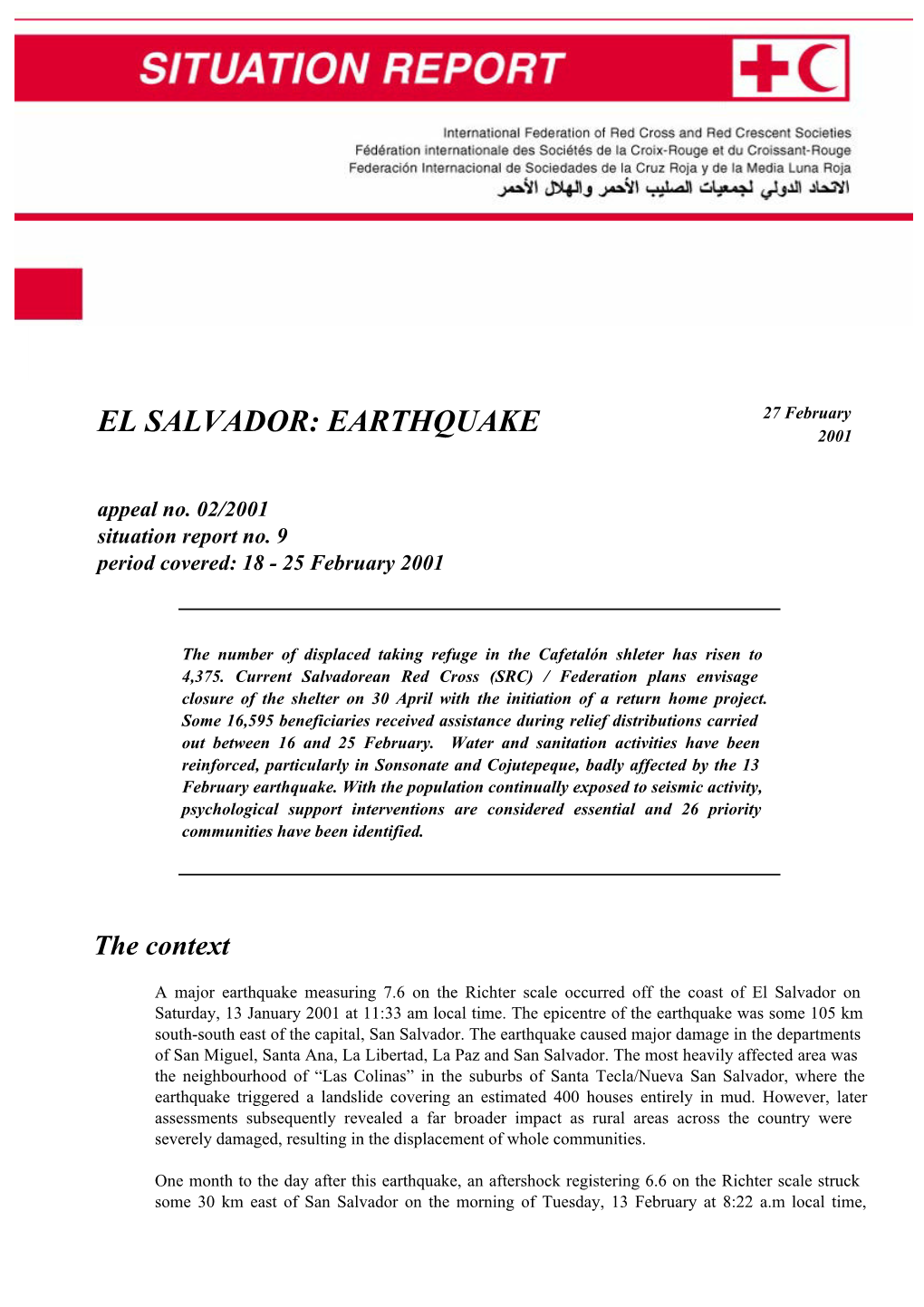 El Salvador Earthquake