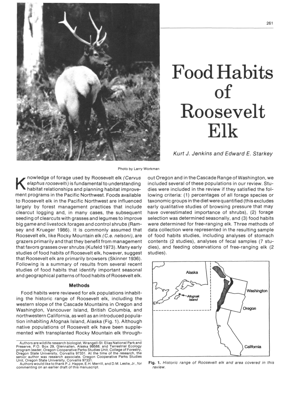 Food Habits of Roosevelt Elk