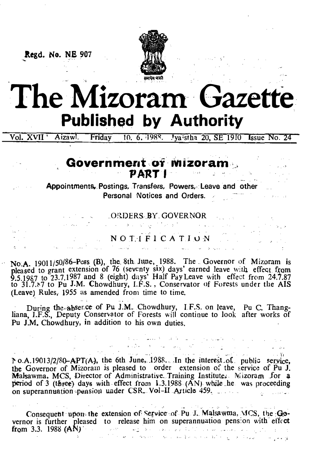 Gazette· Publish�D by Authority