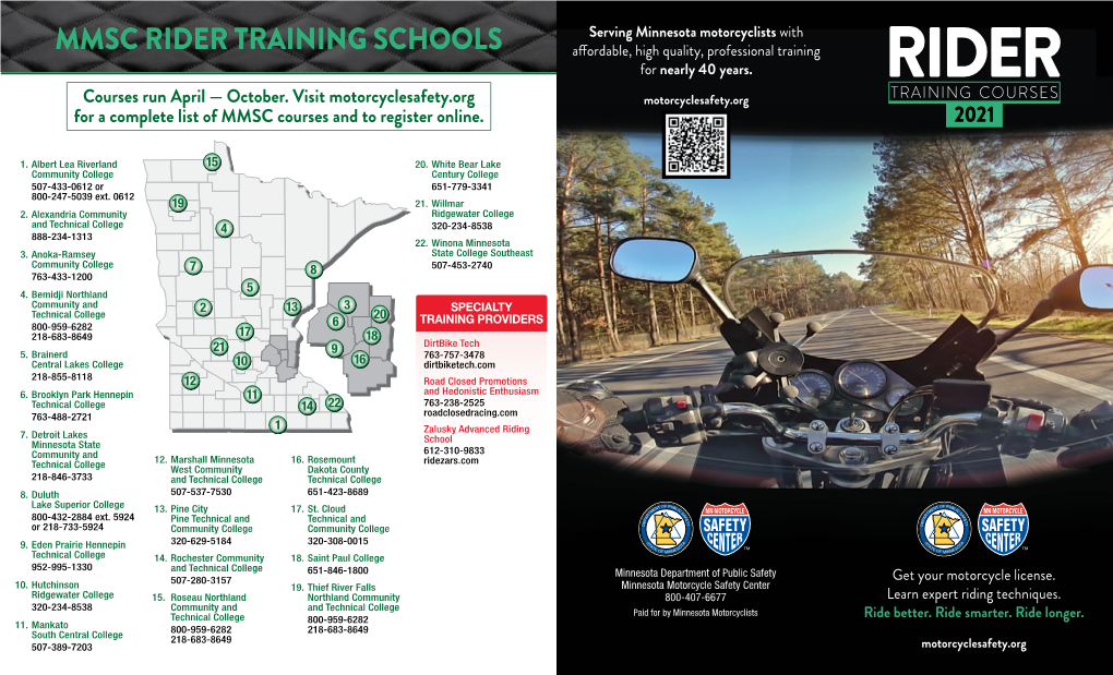 MMSC RIDER TRAINING SCHOOLS Affordable, High Quality, Professional Training for Nearly 40 Years