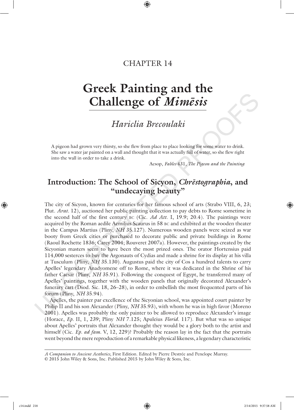 Greek Painting and the Challene of Mimesis