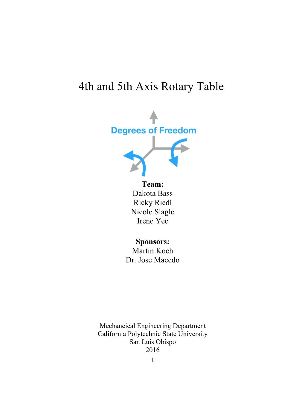 4Th and 5Th Axis Rotary Table