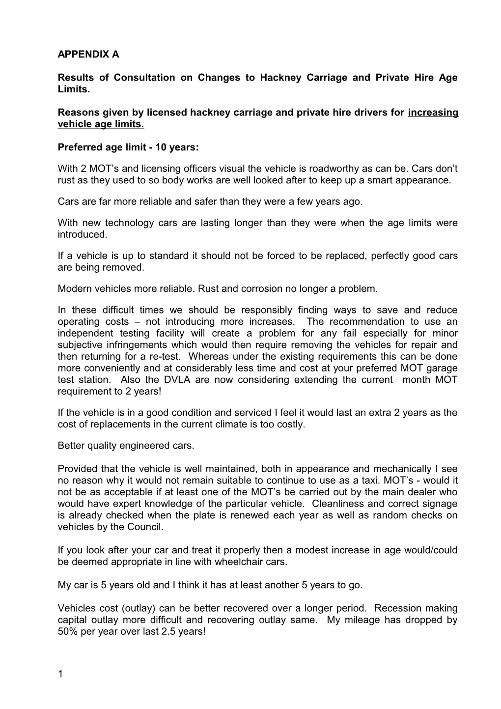 Results of Consultation on Changes to Hackney Carriage and Private Hire Age Limits