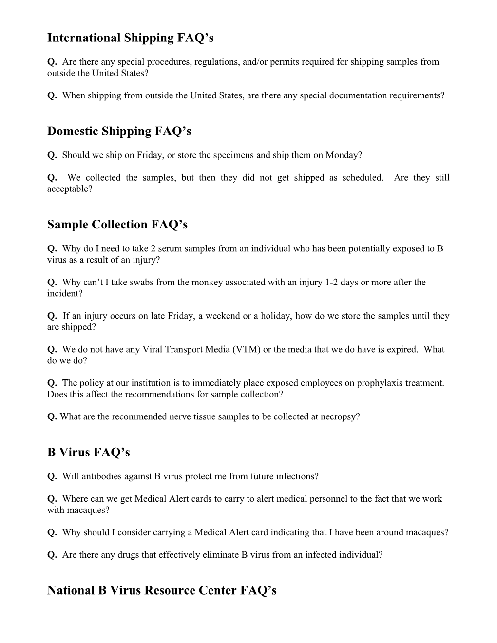 International Shipping FAQ S