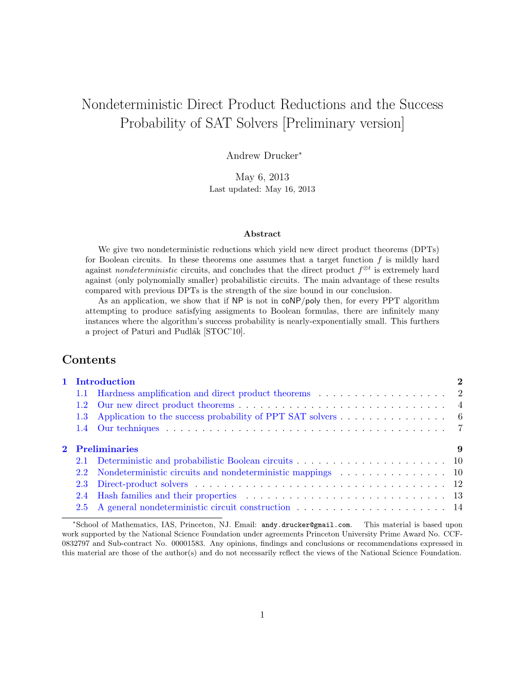 Nondeterministic Direct Product Reducations and the Success