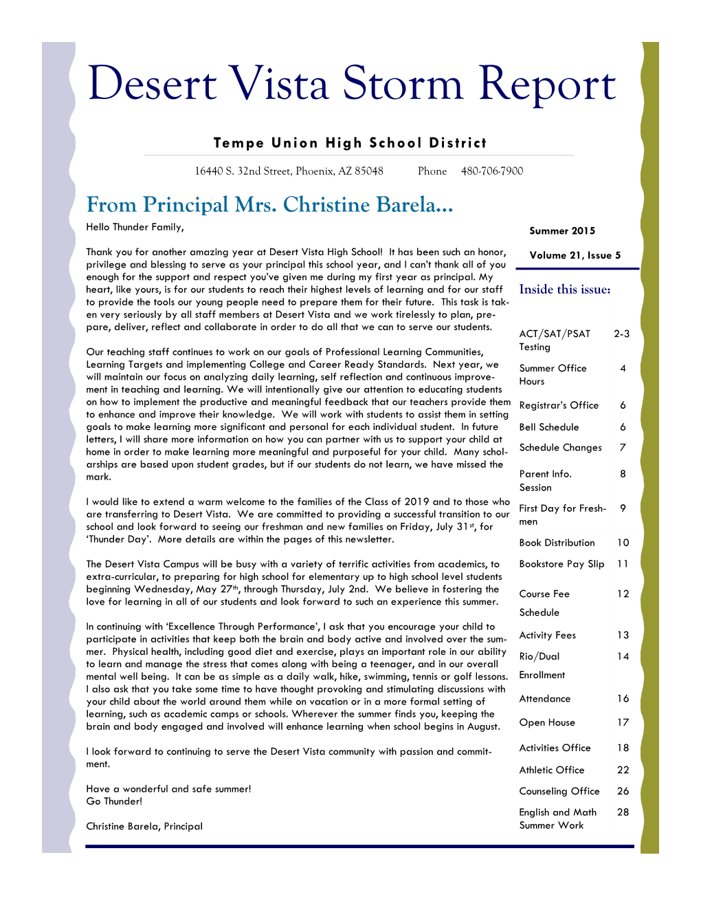 Desert Vista Storm Report