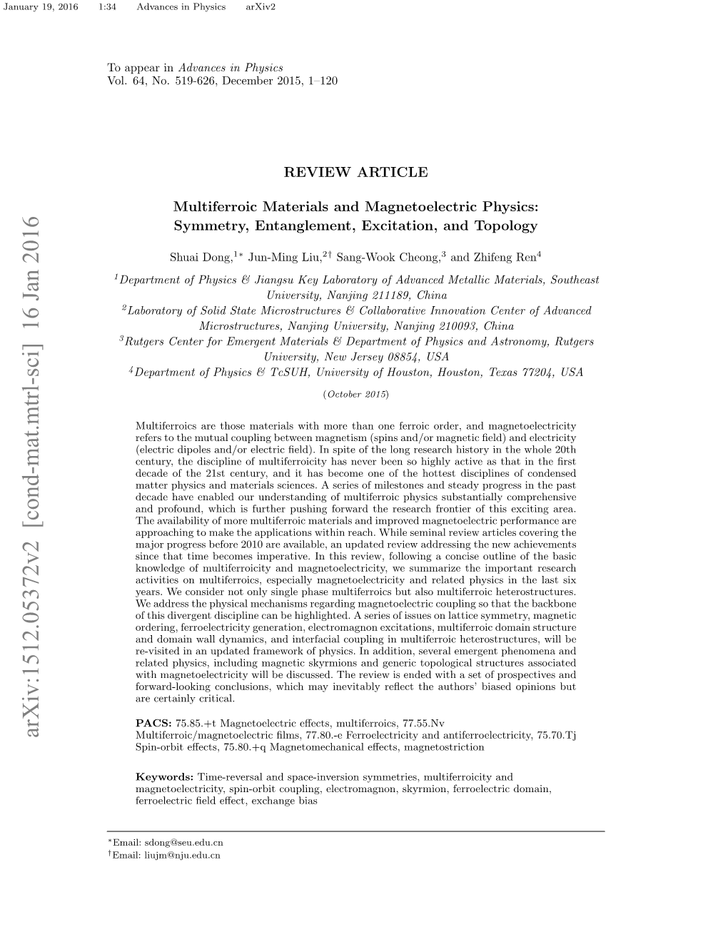 Arxiv:1512.05372V2 [Cond-Mat.Mtrl-Sci] 16 Jan 2016