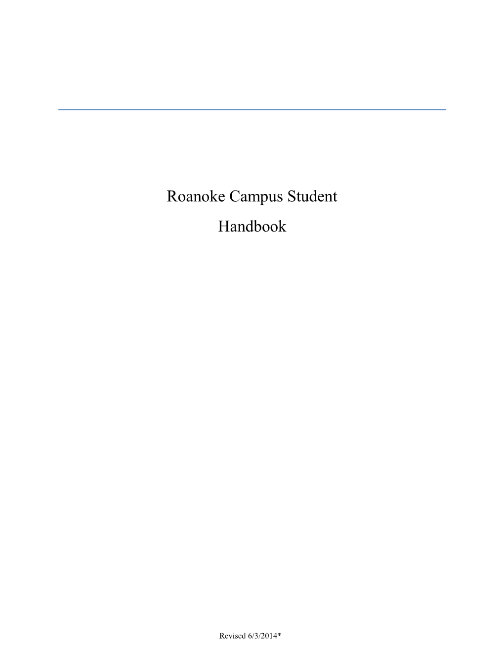 Roanoke Campus Student Handbook